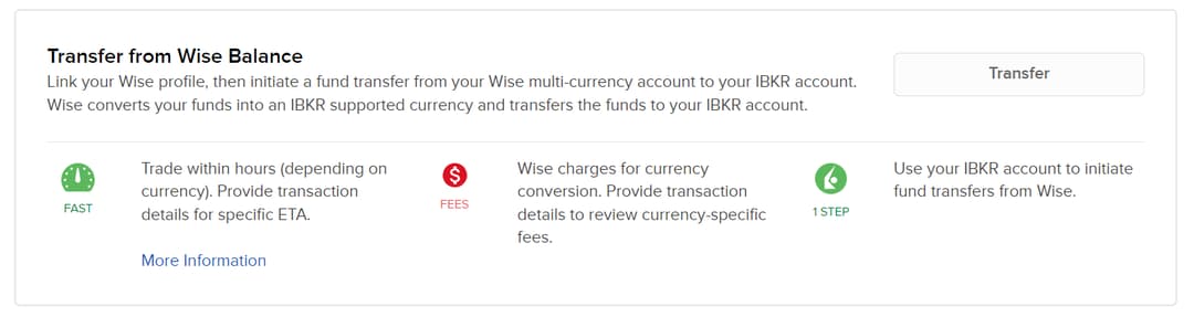 Transfer from wise balance