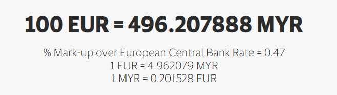 visa eur to myr