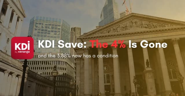 KDI Save: The 4% Is Gone, and the 3.88% now has a condition