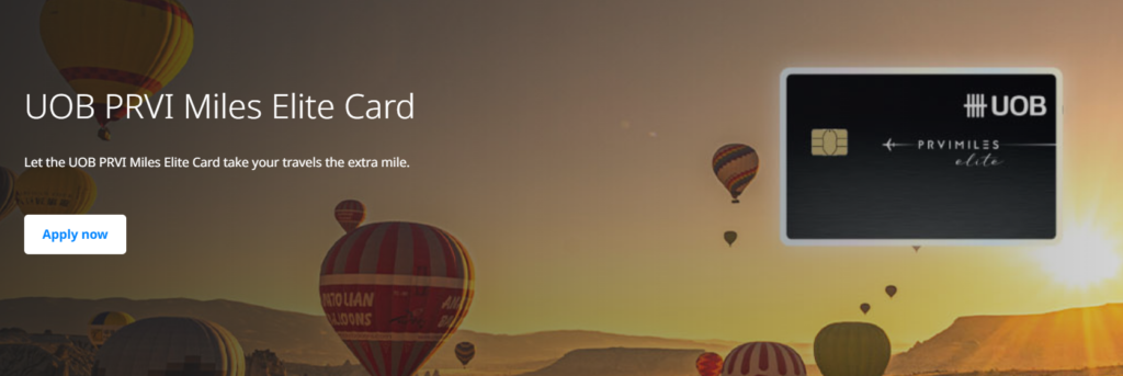 UOB PRVI Miles Elite Card homepage