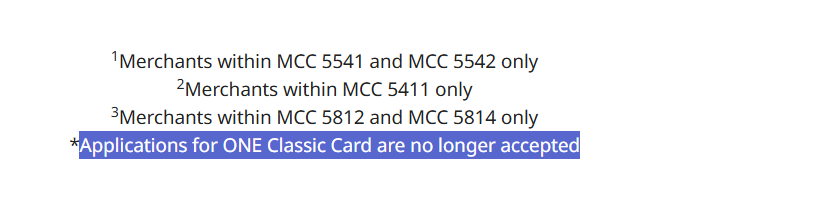 classic card no longer accepted