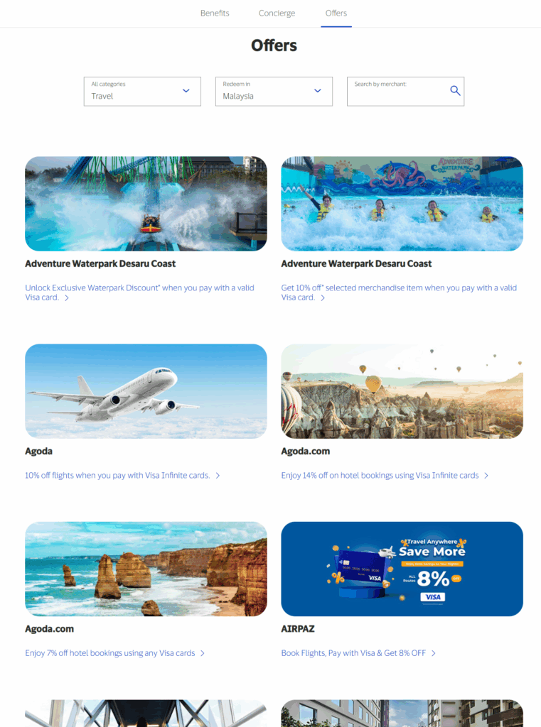 exclusive deals and perks for visa card