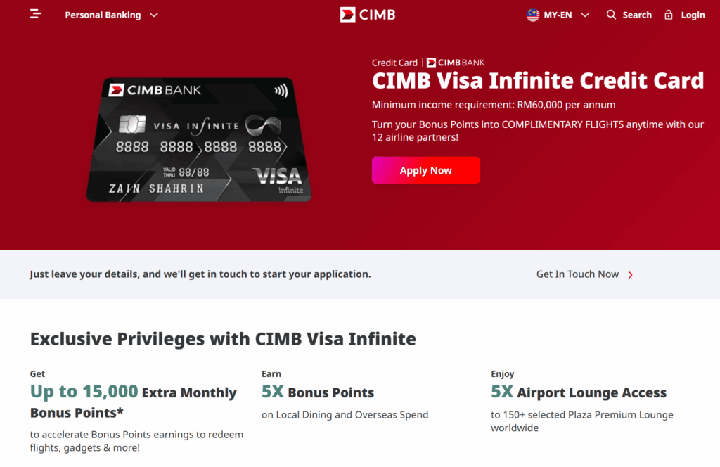 CIMB Visa Infinite Credit Card