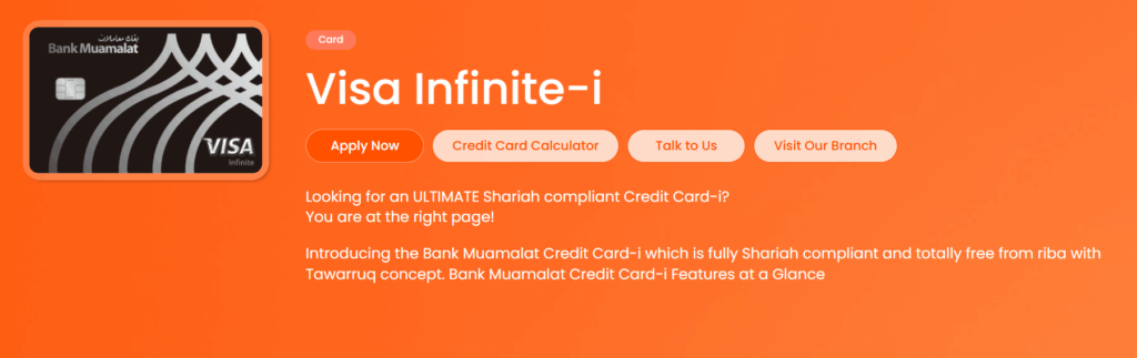 Bank Muamalat Visa Infinite-i Credit Card