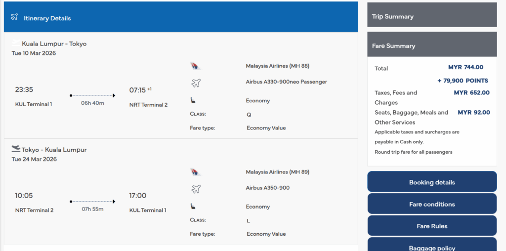 malaysia airlines flight with miles