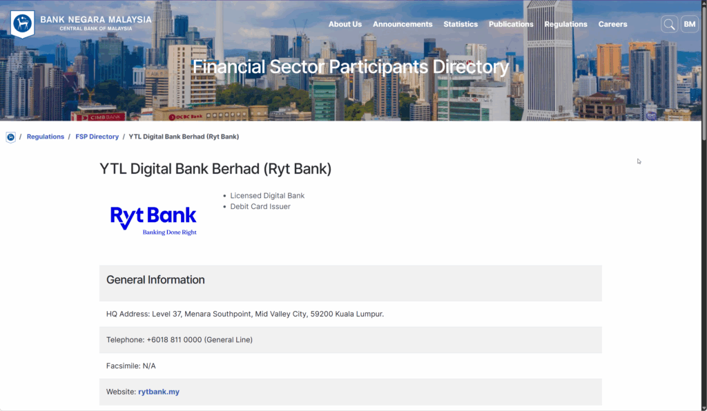 bank negara malaysia ytl digital bank berhad listing